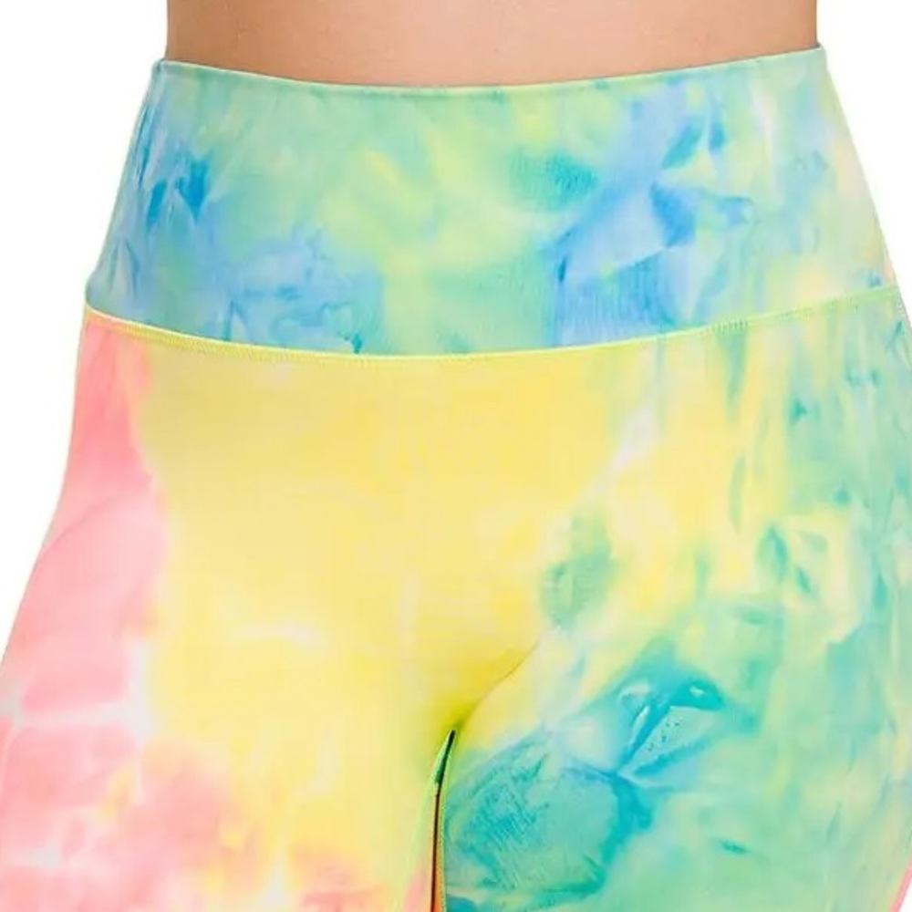 Plus Tie Dye High Waisted Biker Shorts - Picture 2 of 2
